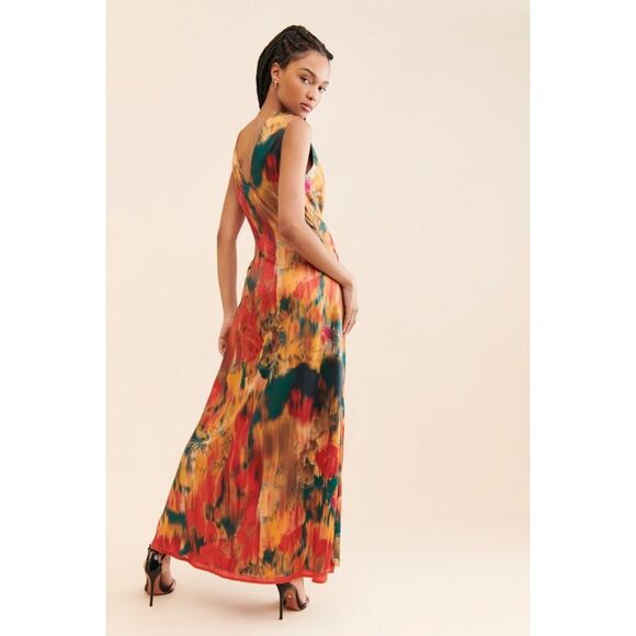 Let Me Be Abstract Print Maxi Dress Size 3XL - Picture 4 of 9